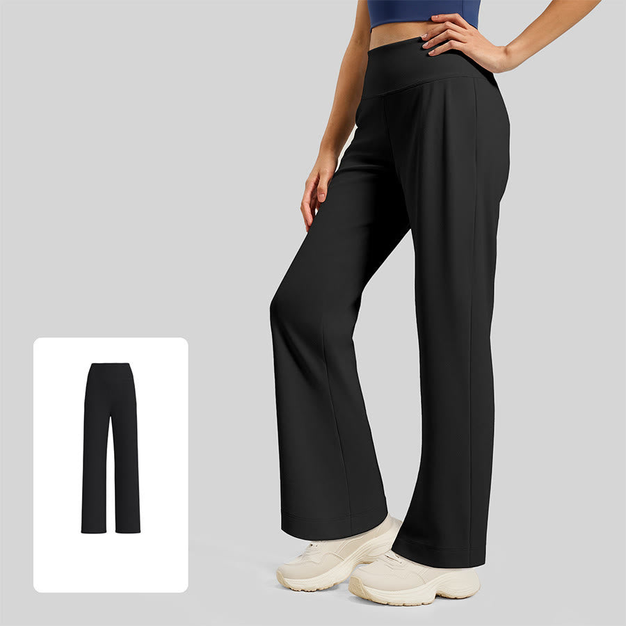 Olivenorma Crossover High Waist Split Wide Leg Loose Drape Yoga Women's Pants - Starry Black - XL - image 3