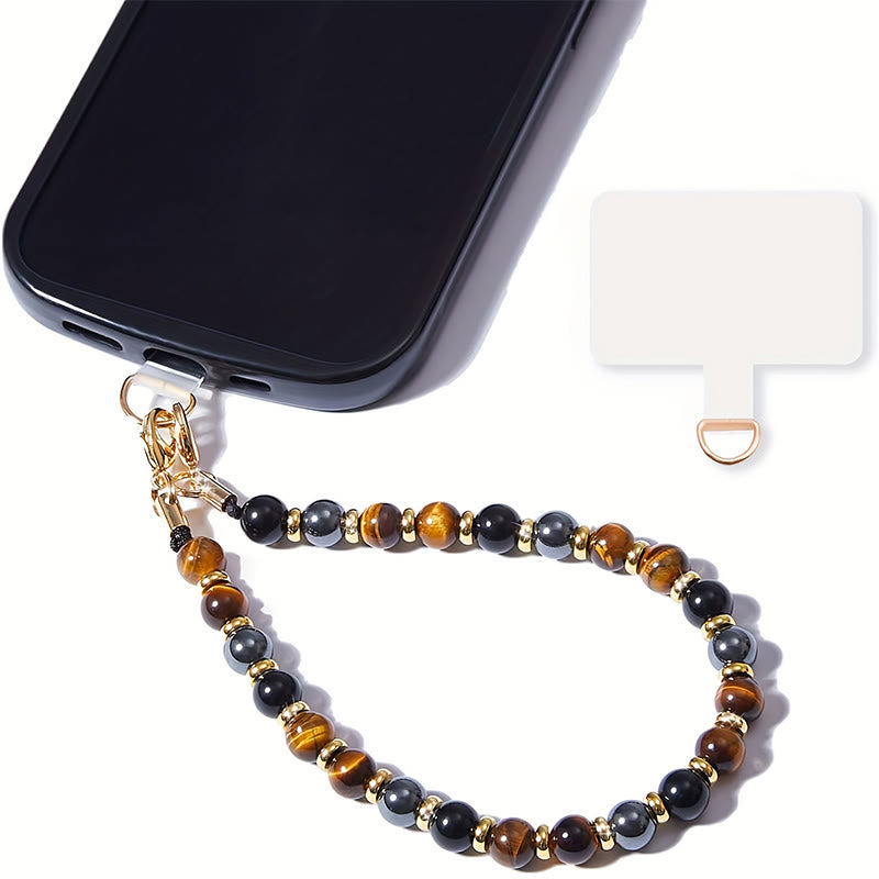 Olivenorma Chic Hand Assembled Beaded Protective Portable Phone Chain Strap - Tiger Eye - image 0