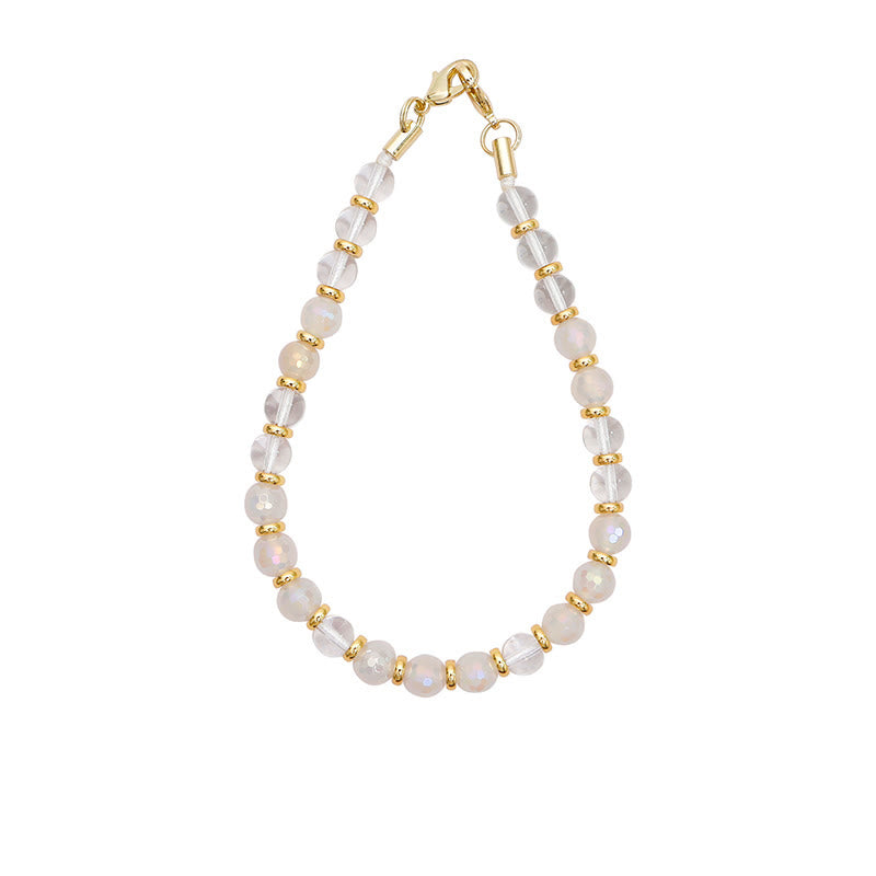 Olivenorma Handmade Natural Gemstone Beaded Wrist Anti-Lost Phone Chain Strap - White Chalcedony - image 4