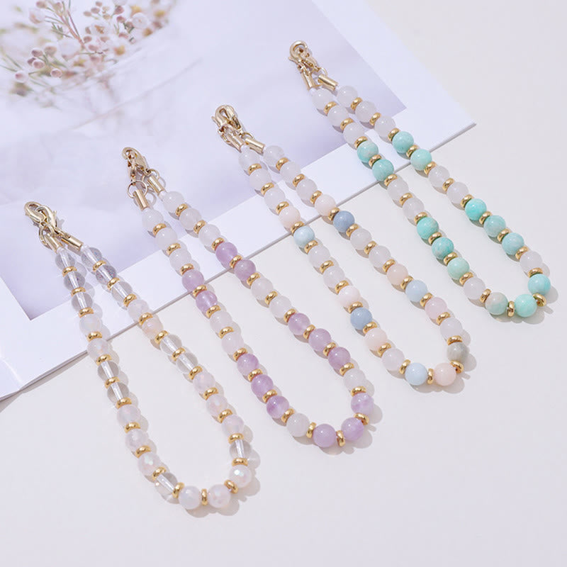 Olivenorma Handmade Natural Gemstone Beaded Wrist Anti-Lost Phone Chain Strap - image 12