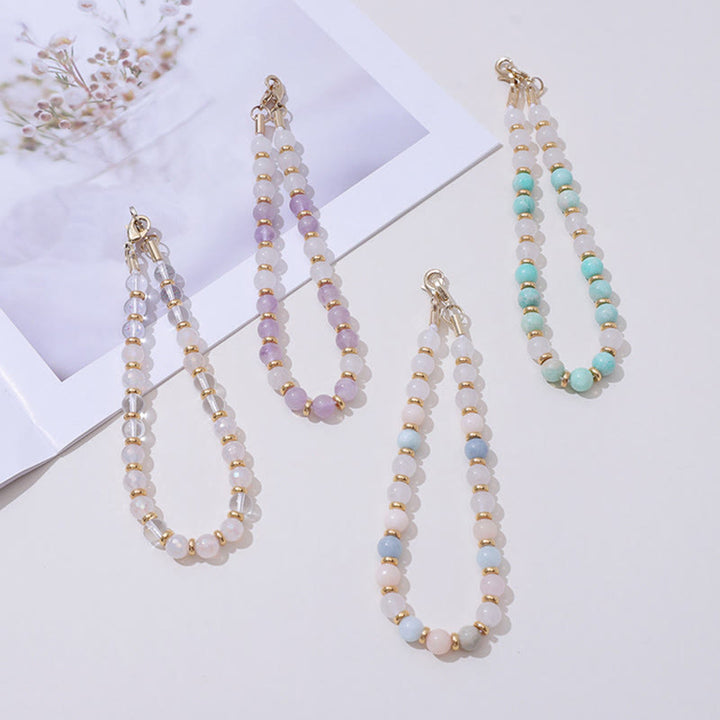 Olivenorma Handmade Natural Gemstone Beaded Wrist Anti-Lost Phone Chain Strap - image 11