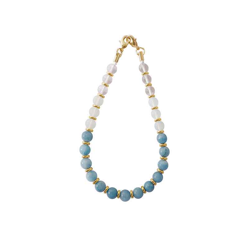 Olivenorma Handcrafted Gradient Beaded Wrist Anti-Lost Phone Chain Strap - Blue Chalcedony - image 10