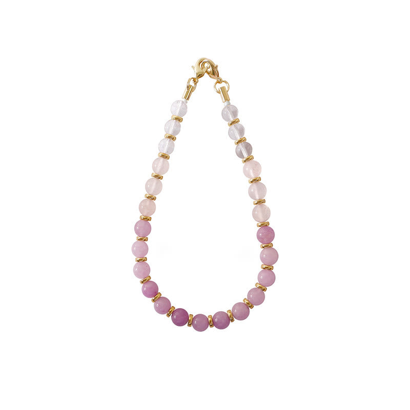 Olivenorma Handcrafted Gradient Beaded Wrist Anti-Lost Phone Chain Strap - Rose Quartz - image 2