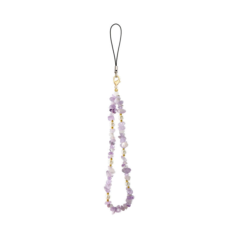 Olivenorma Handcrafted Natural Chip Stone Beaded Wrist Anti-Lost Phone Chain Strap - Amethyst - image 16