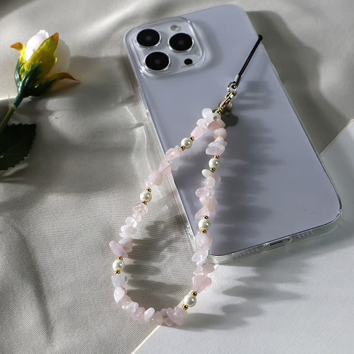 Olivenorma Handcrafted Natural Chip Stone Beaded Wrist Anti-Lost Phone Chain Strap - image 7