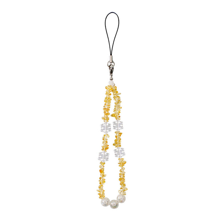 Olivenorma Delicate Snowflake Accent Beaded Detachable Phone Chain Strap - Citrine - image 9