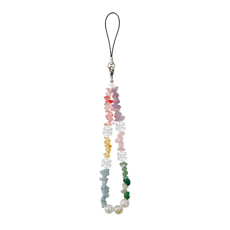 Olivenorma Delicate Snowflake Accent Beaded Detachable Phone Chain Strap - Natural Stone - image 6