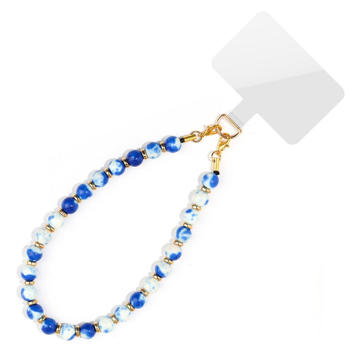 Olivenorma Chic Hand Assembled Beaded Protective Portable Phone Chain Strap - Blue & White Agate - image 28