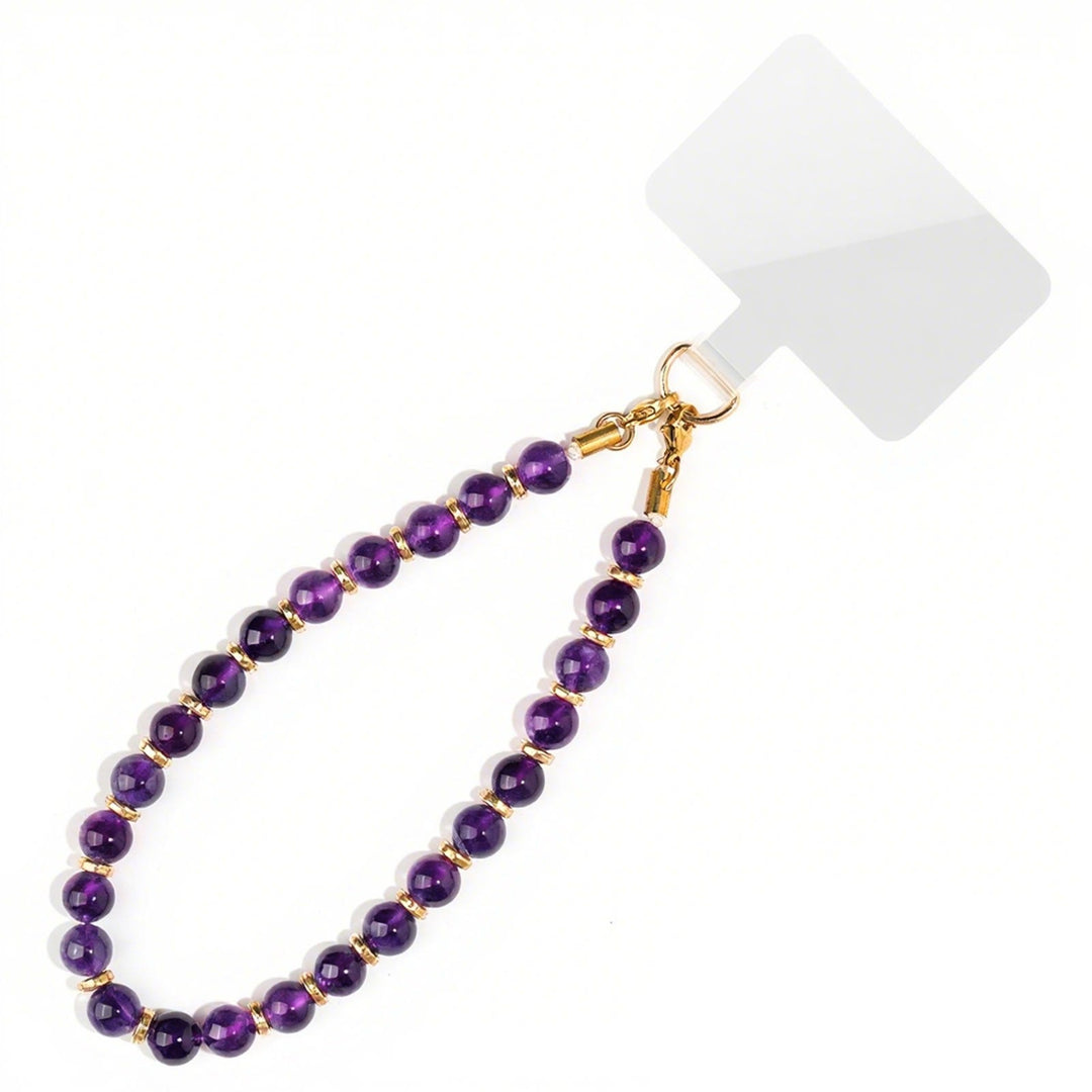 Olivenorma Chic Hand Assembled Beaded Protective Portable Phone Chain Strap - Amethyst - image 15