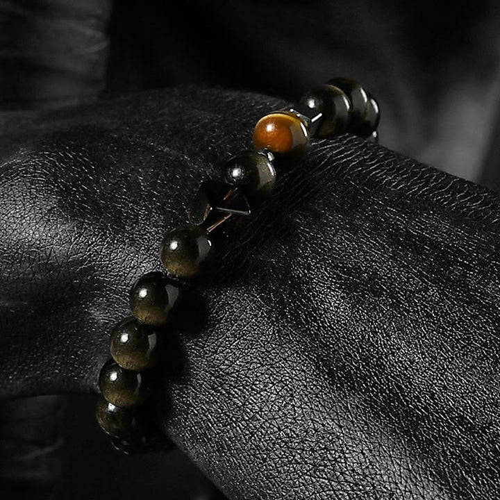 Olivenorma Gold Obsidian & Obsidian Grounding Protective Bracelet - image 2