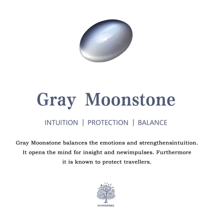 Olivenorma Grey Moonstone Spiritual Energy Grounding Beaded Bracelet - image 5