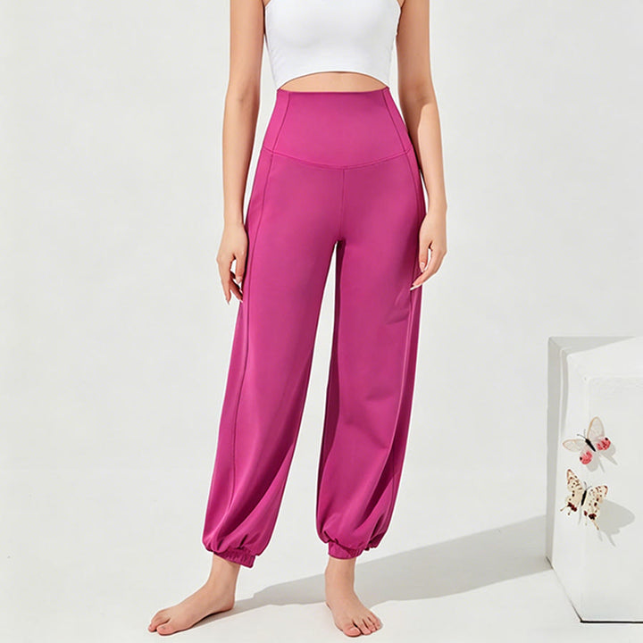 Olivenorma High Waist Ankle Length Harem Loose Yoga Women's Pants - Rose Pink - XL - image 16