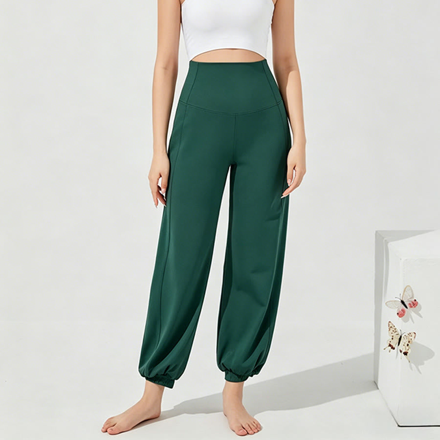 Olivenorma High Waist Ankle Length Harem Loose Yoga Women's Pants - Grass Green - XL - image 15