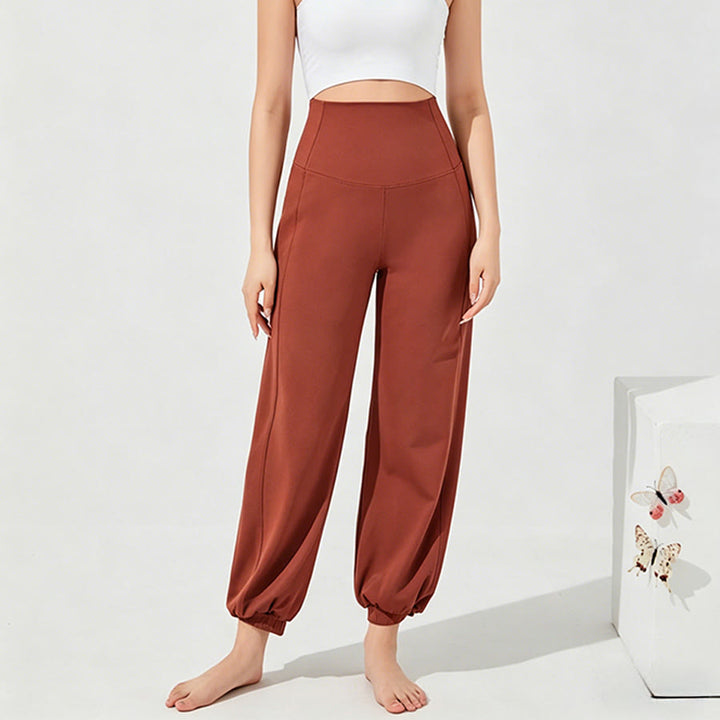 Olivenorma High Waist Ankle Length Harem Loose Yoga Women's Pants - Coral Red - XL - image 12