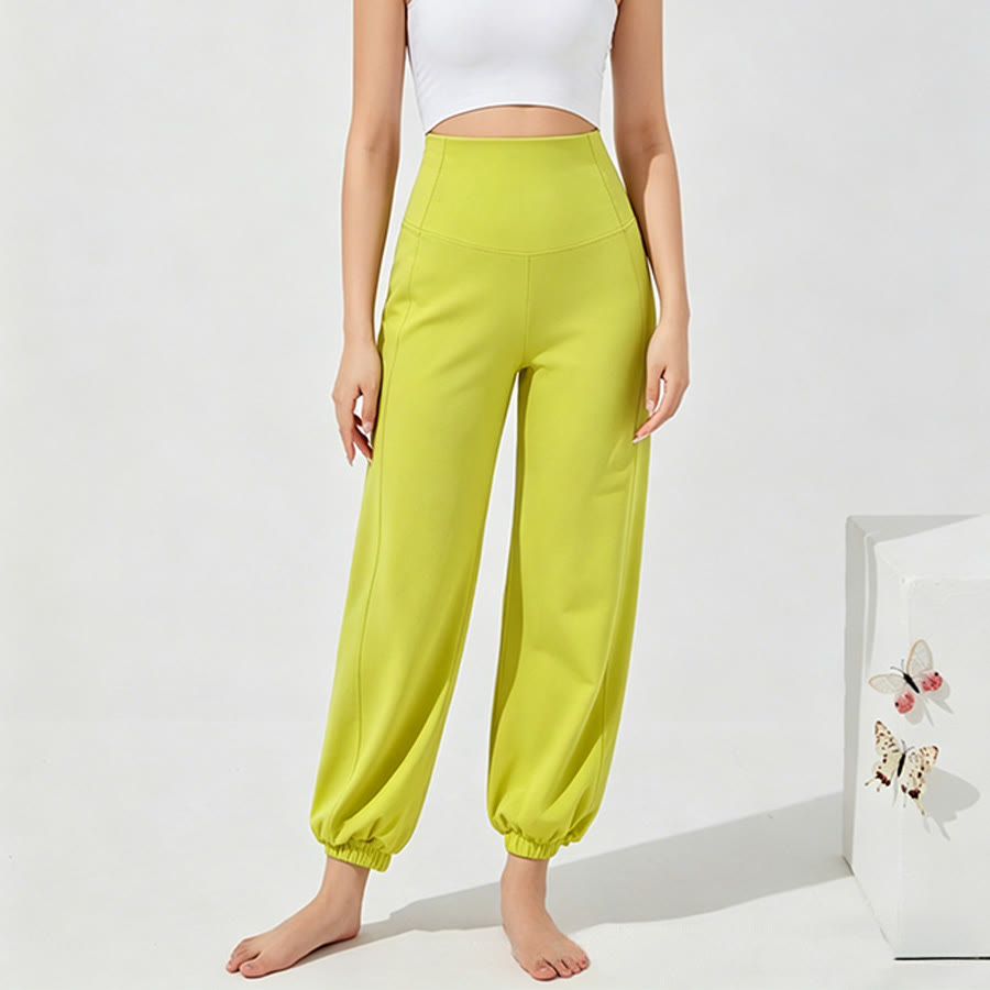 Olivenorma High Waist Ankle Length Harem Loose Yoga Women's Pants - Yellow - XL - image 11