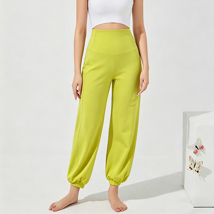 Olivenorma High Waist Ankle Length Harem Loose Yoga Women's Pants - Yellow - XL - image 11