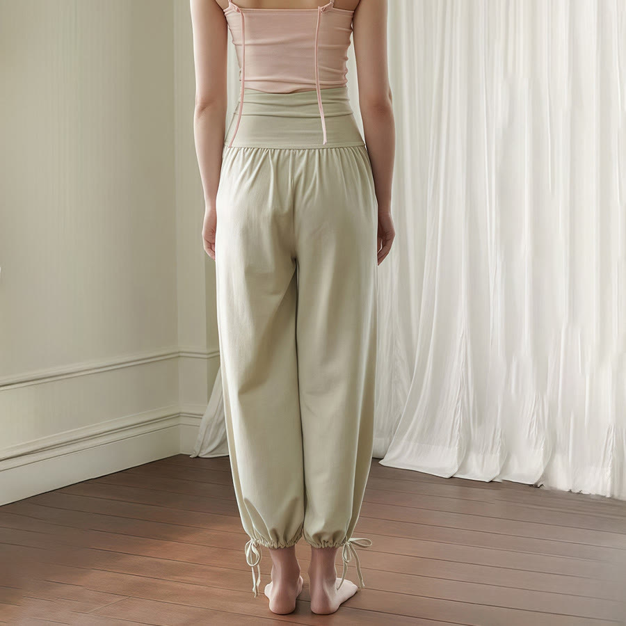 Olivenorma High Waist Pleated Drawstring Ankle Harem Yoga Women's Pants - image 5