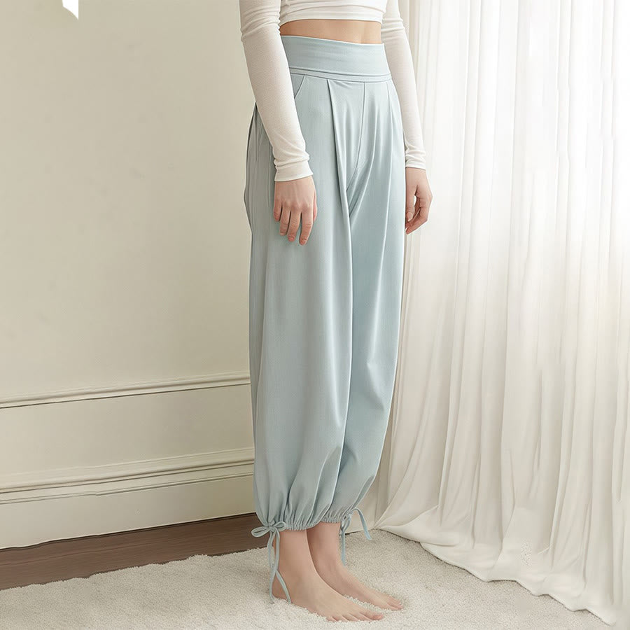 Olivenorma High Waist Pleated Drawstring Ankle Harem Yoga Women's Pants - image 3