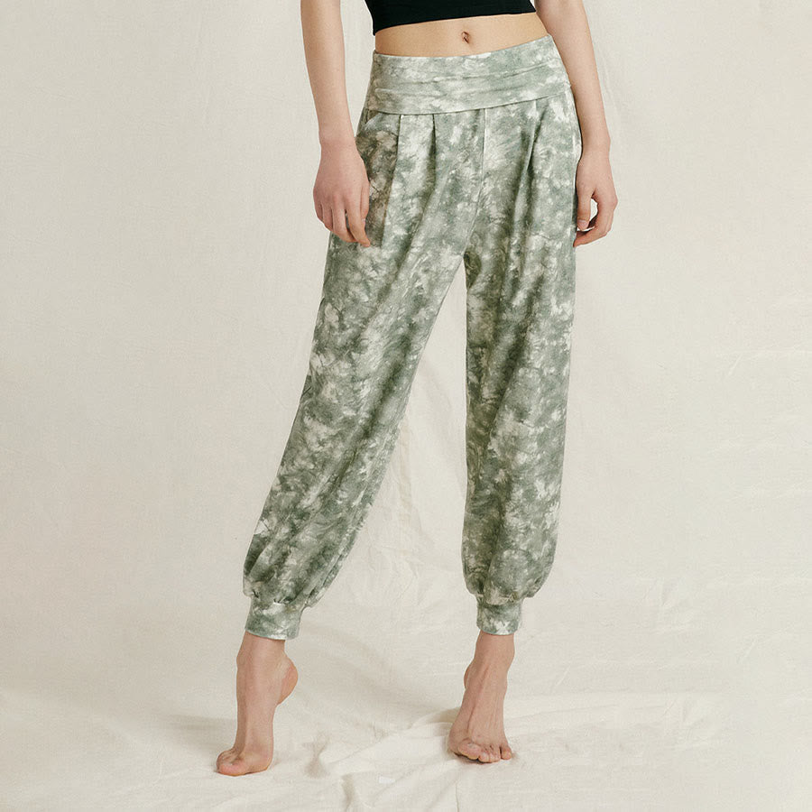 Olivenorma High Waist Pleated Cuffed Harem Casual Yoga Women's Pants - image 0