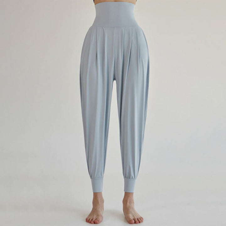 Olivenorma Ultra High Waist Pleated Loose Harem Jogger Yoga Women's Pants - Light Blue - L - image 11