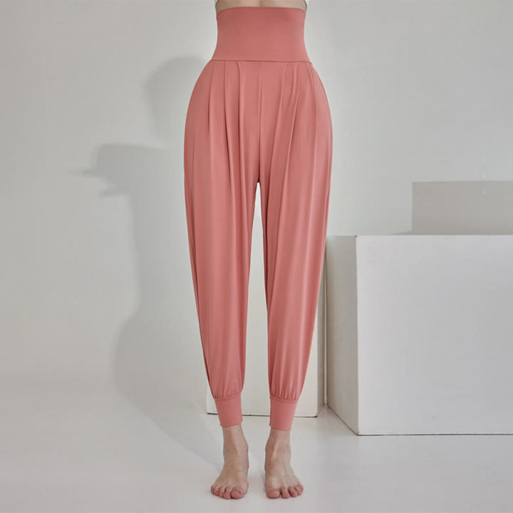Olivenorma Ultra High Waist Pleated Loose Harem Jogger Yoga Women's Pants - Coral - L - image 31