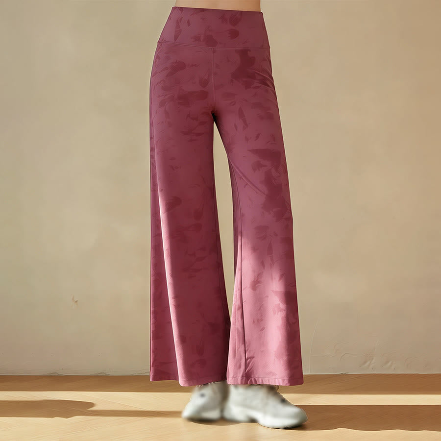 Olivenorma High Waist Wide Leg Flowy Casual Yoga Women's Pants - Berry-Pink Traces - XL - image 5