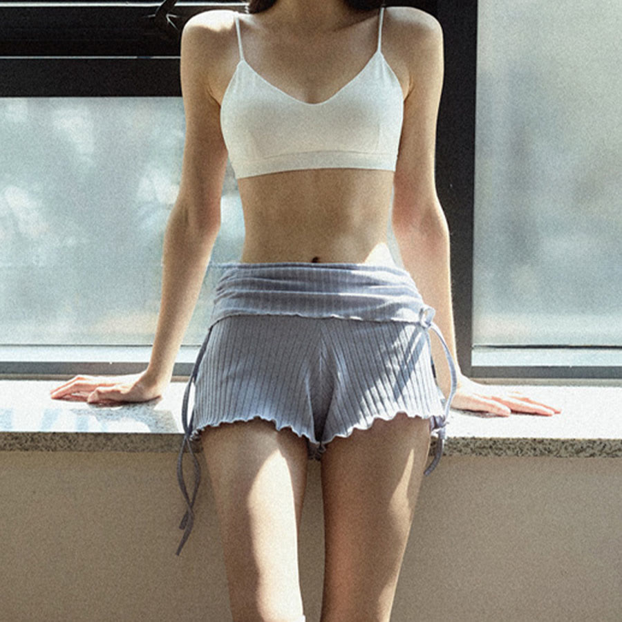 Olivenorma Fold Over Waist Ruched Side Drawstring Casual Yoga Women's Shorts - image 14