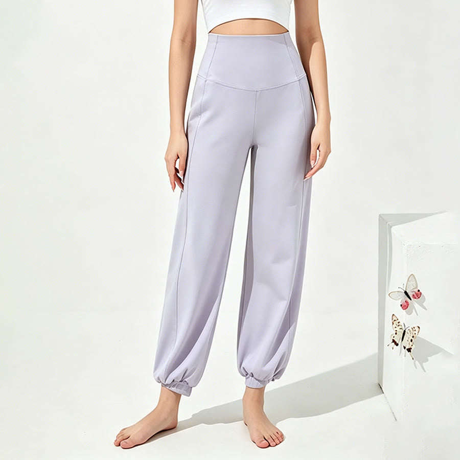 Olivenorma High Waist Ankle Length Harem Loose Yoga Women's Pants - Light Purple - XL - image 9