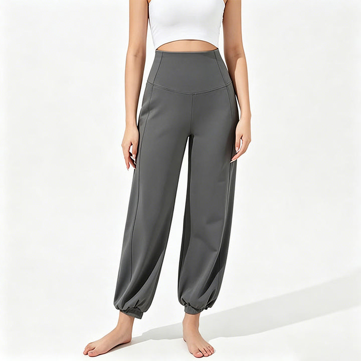 Olivenorma High Waist Ankle Length Harem Loose Yoga Women's Pants - Dark Gray - XL - image 8