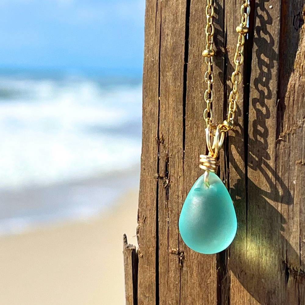 FREE Today: Handcrafted Sea Glass Teardrop Necklace with Card - image 15