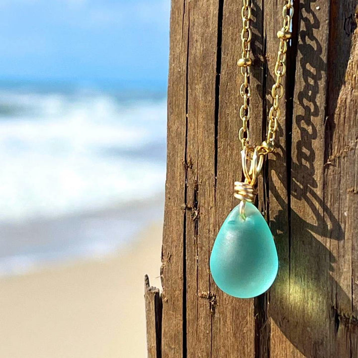 FREE Today: Handcrafted Sea Glass Teardrop Necklace with Card - image 15