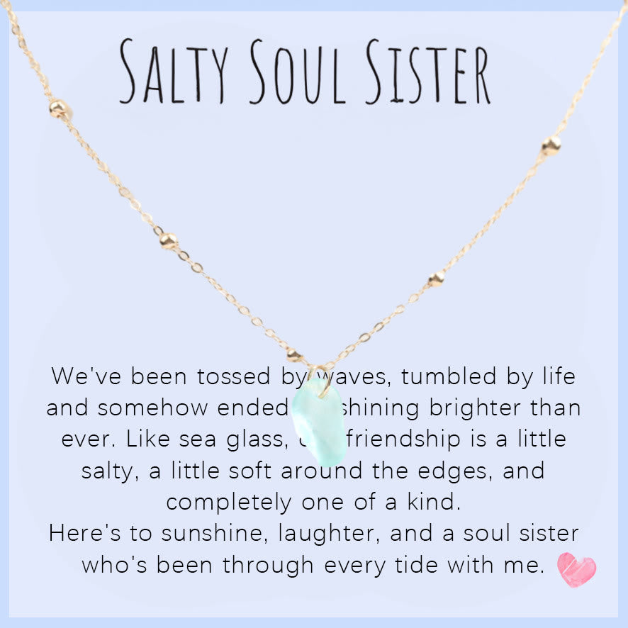 FREE Today: Handcrafted Sea Glass Teardrop Necklace with Card - Light Blue Sea Glass - Salty Soul Sister - image 11