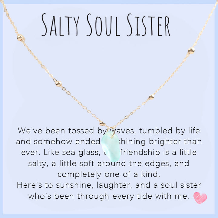 FREE Today: Handcrafted Sea Glass Teardrop Necklace with Card - Light Blue Sea Glass - Salty Soul Sister - image 11