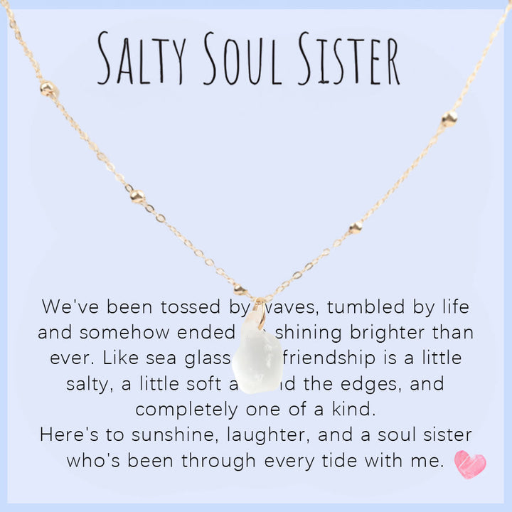 FREE Today: Handcrafted Sea Glass Teardrop Necklace with Card - White Sea Glass - Salty Soul Sister - image 5