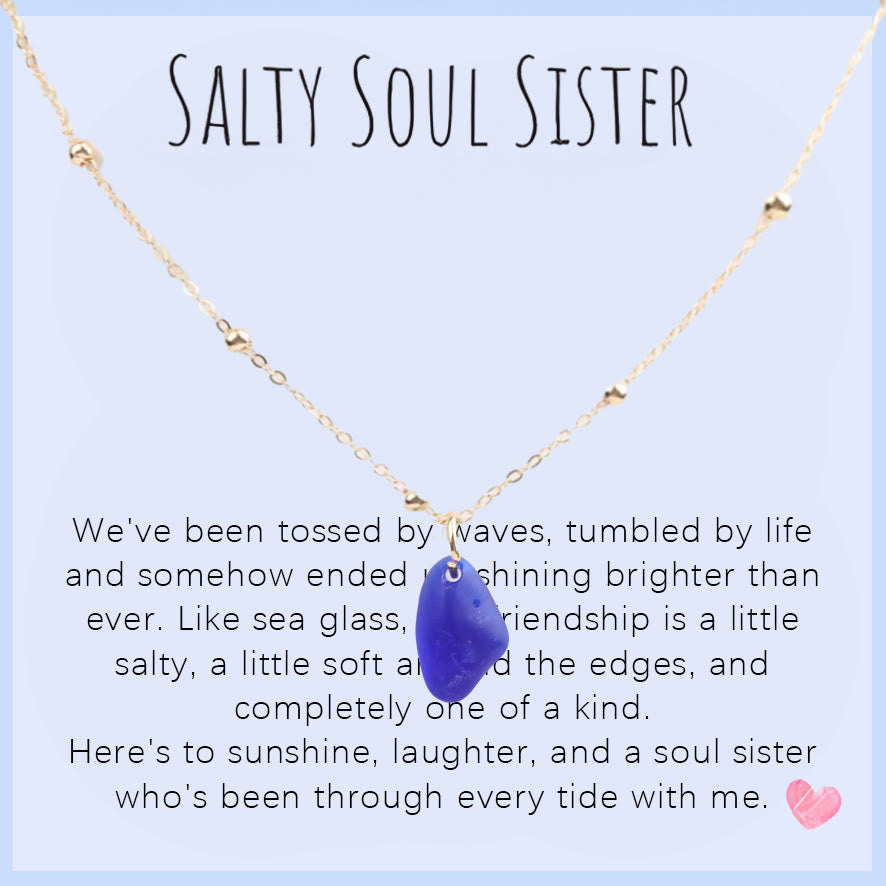 FREE Today: Handcrafted Sea Glass Teardrop Necklace with Card - Royal Blue Sea Glass - Salty Soul Sister - image 7