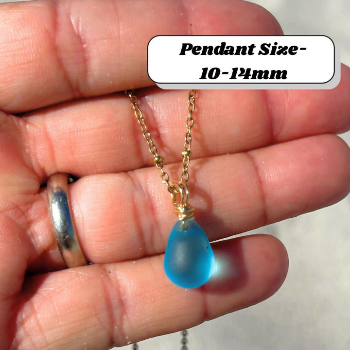 FREE Today: Handcrafted Sea Glass Teardrop Necklace with Card - image 3