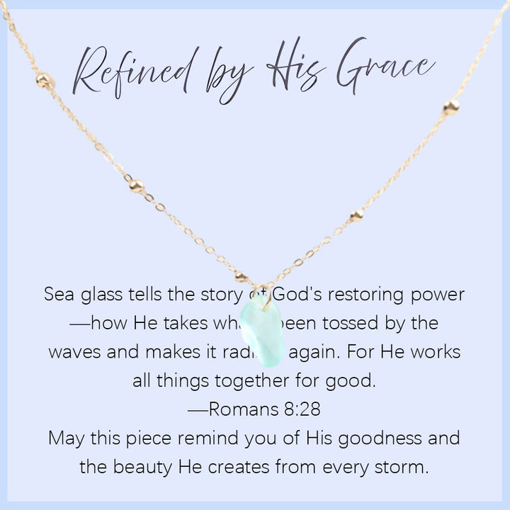 FREE Today: Handcrafted Sea Glass Teardrop Necklace with Card - Light Blue Sea Glass - Refined by His Grace - image 10
