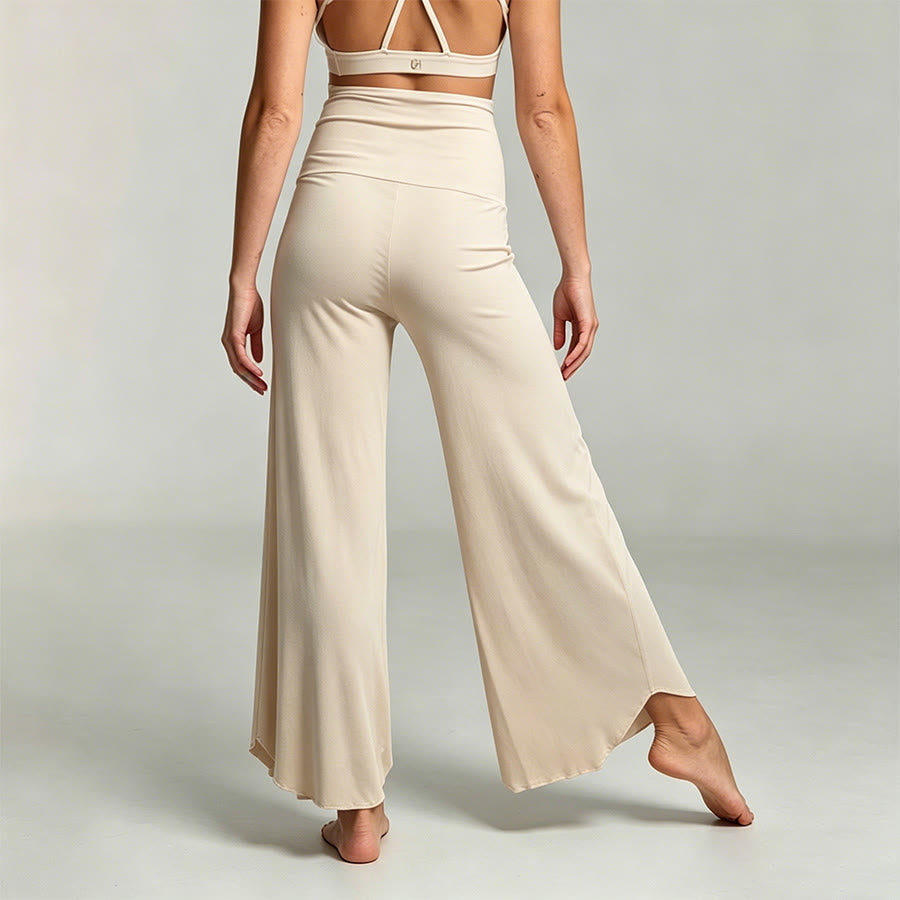 Olivenorma High Waist Shirred Loose Straight Leg Yoga Women's Pants - image 4