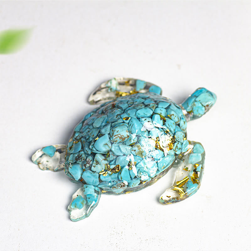Olivenorma Calm & Steady Journey Turtle Gemstone Decoration - Turquoise - With Card - image 3