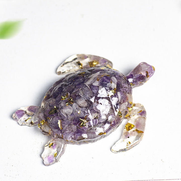 Olivenorma Calm & Steady Journey Turtle Gemstone Decoration - Amethyst - With Card - image 6