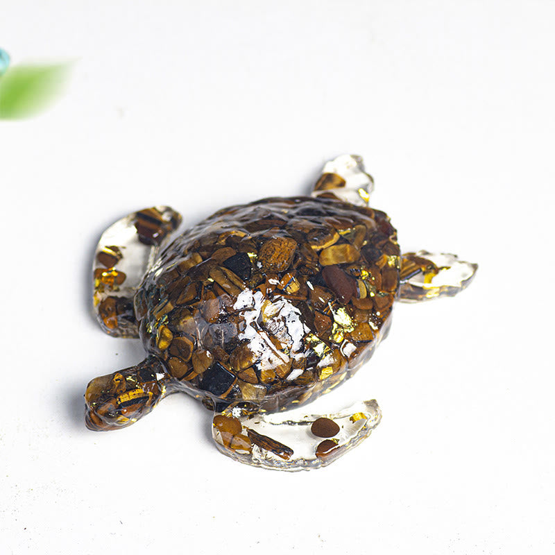 Olivenorma Calm & Steady Journey Turtle Gemstone Decoration - Tiger Eye - With Card - image 9