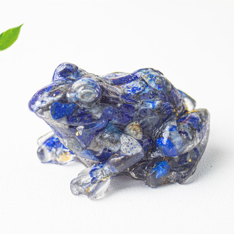 Olivenorma Renewal Leap Gem Frog Figurine Gemstone Decoration - Lapis Lazuli - With Card - image 16