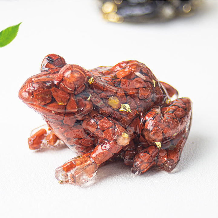 Olivenorma Renewal Leap Gem Frog Figurine Gemstone Decoration - Red Jasper - With Card - image 28