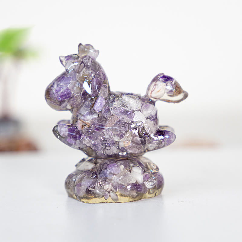 Olivenorma Dream & Wonder Spirit Unicorn Gemstone Decoration - Amethyst - Rotatable Style - With Card - image 25