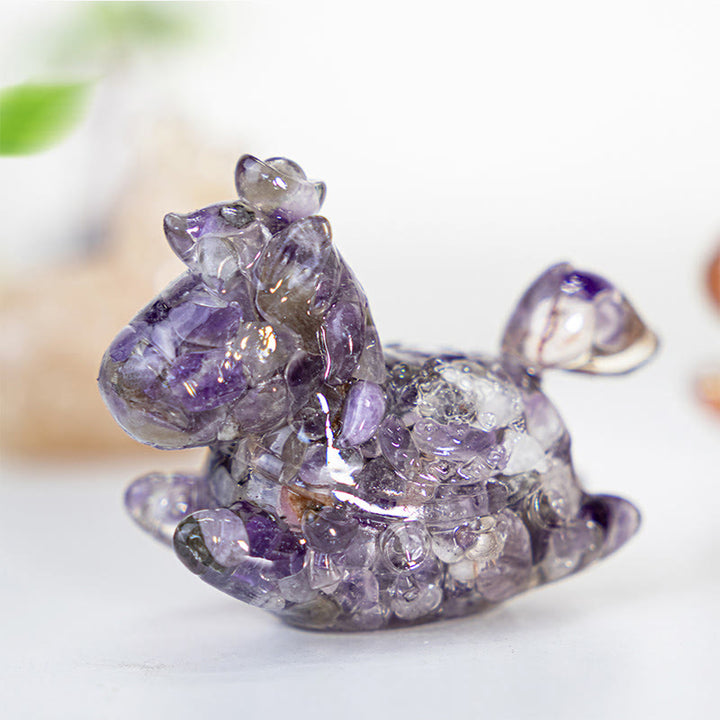 Olivenorma Dream & Wonder Spirit Unicorn Gemstone Decoration - Amethyst - Non-Rotatable Style - With Card - image 2