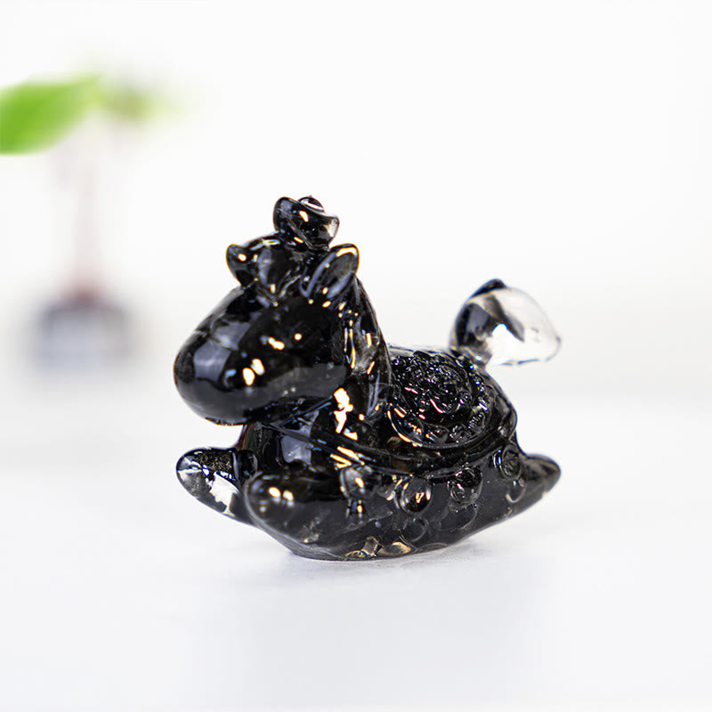 Olivenorma Dream & Wonder Spirit Unicorn Gemstone Decoration - Obsidian - Non-Rotatable Style - With Card - image 21