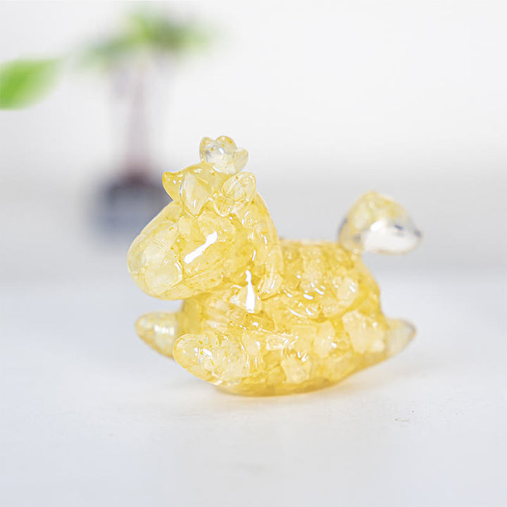 Olivenorma Dream & Wonder Spirit Unicorn Gemstone Decoration - Citrine - Non-Rotatable Style - With Card - image 9