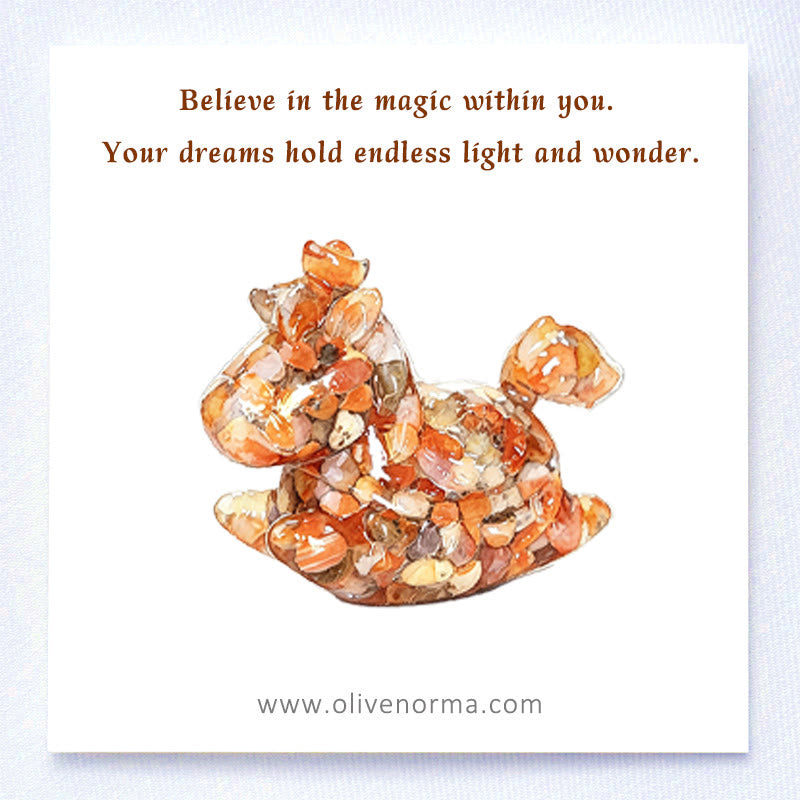 Olivenorma Dream & Wonder Spirit Unicorn Gemstone Decoration - image 1