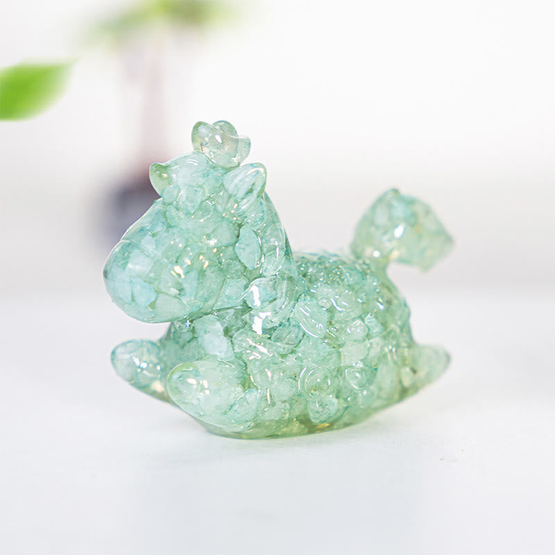 Olivenorma Dream & Wonder Spirit Unicorn Gemstone Decoration - Aquamarine - Non-Rotatable Style - With Card - image 19