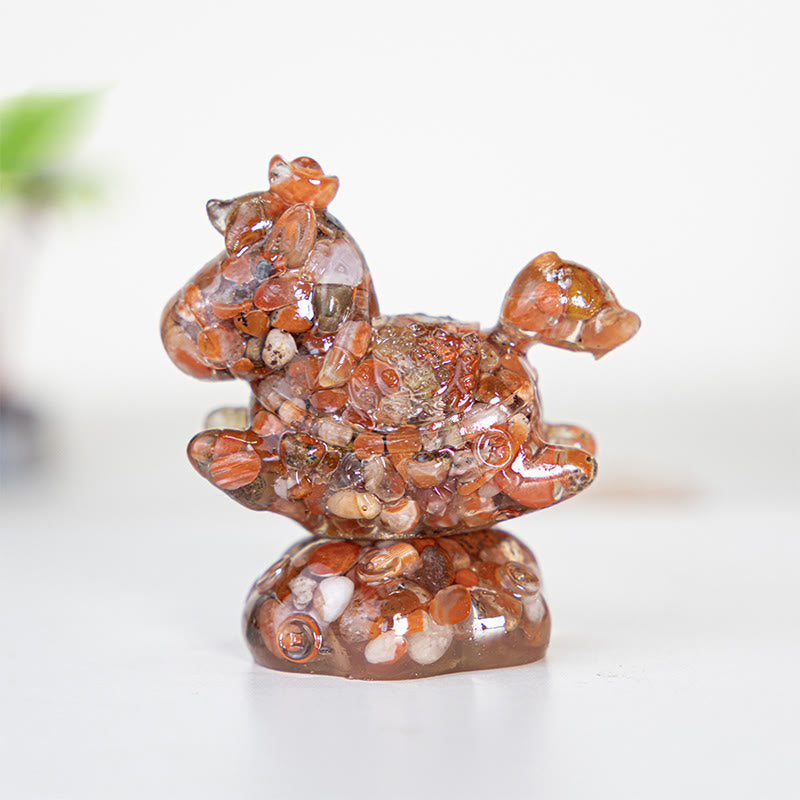 Olivenorma Dream & Wonder Spirit Unicorn Gemstone Decoration - Red Agate - Rotatable Style - With Card - image 29